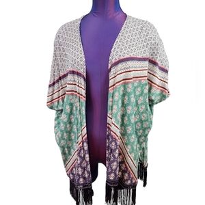 Victoria's Secret Bohemian Fringe Short Sleeve Kimono‎ Size Medium/Large Women's